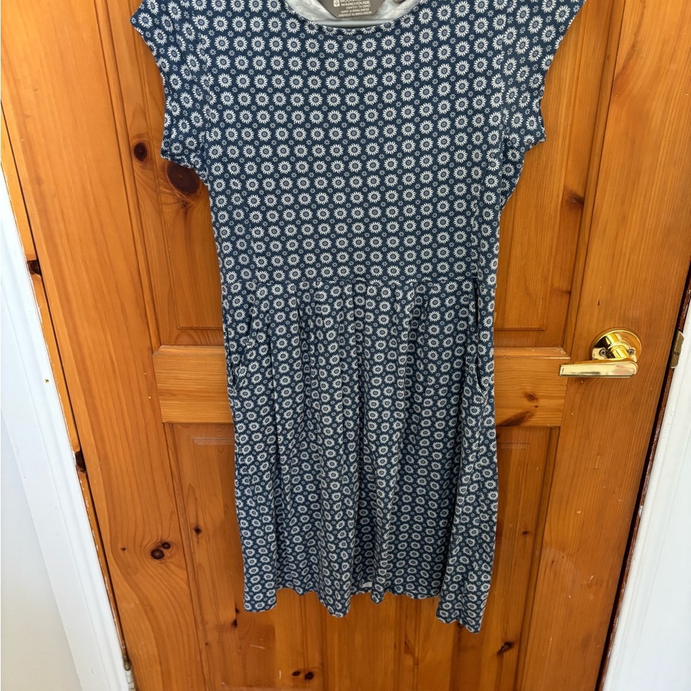 Blue and White Patterned Dress